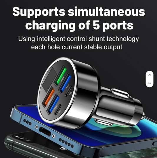 100W 6-in-1 Multi-Port Car Charger image 1