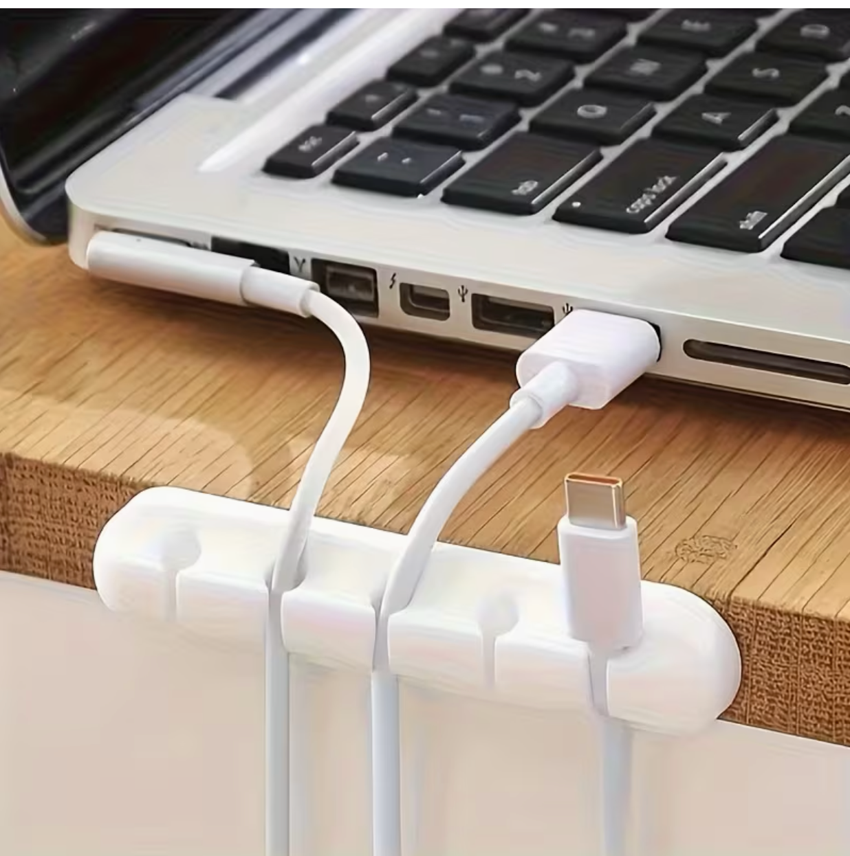 Hole USB Cord Management Box with Clips | Desk, Car, Home & Office Cable Storage image 4
