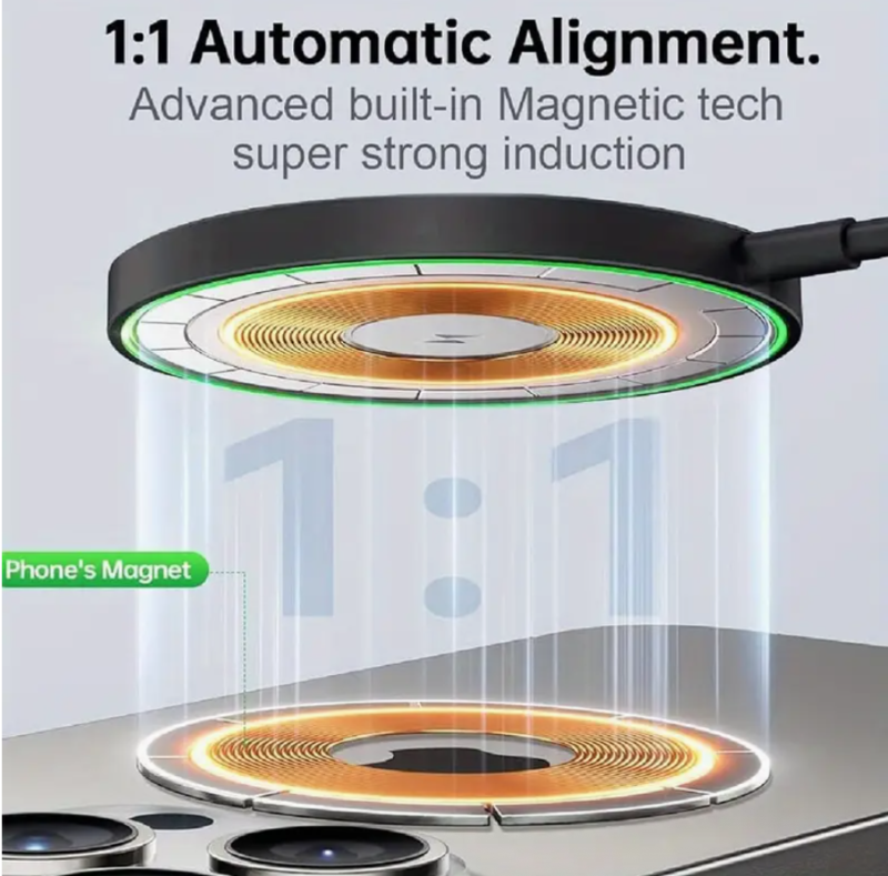 15W Fast-Charging Magnetic Wireless Charger Pad image 3