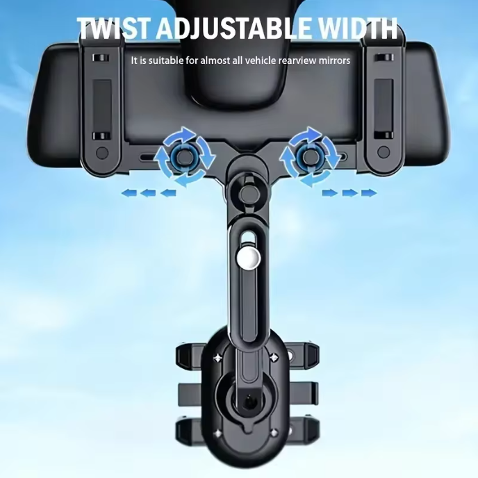 360° Rotating Car Rearview Mirror Phone Holder image 4