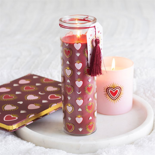 Sacred Heart Print Black Fig Tube Candle image 2