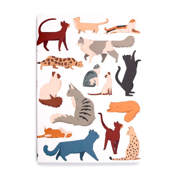 Recycled Paper A5 Lined Notebook - Feline Fine Cats image 3