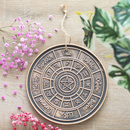Bronze Wheel of the Year Hanging Terracotta Plaque image 0