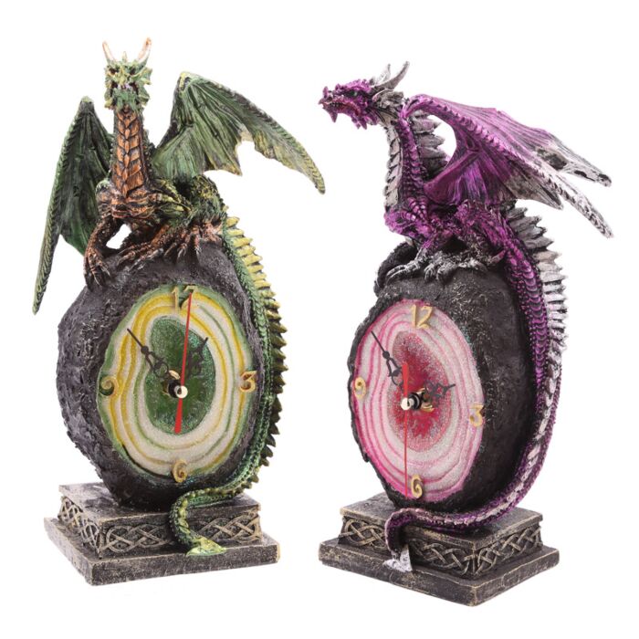 Crystal Geode Dark Legends Dragon Clock image 0