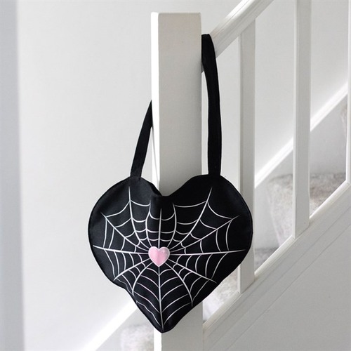 Spiderweb Heart Satin Tote Bag image 4