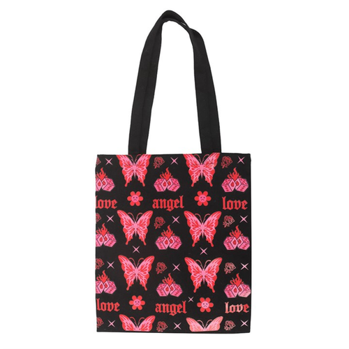 Flaming Butterfly Print Polycotton Tote Bag image 2