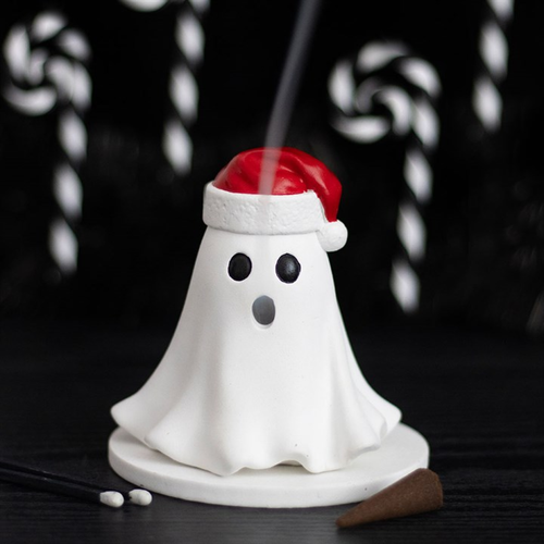 Ghost with Santa Hat Incense Cone Holder image 3