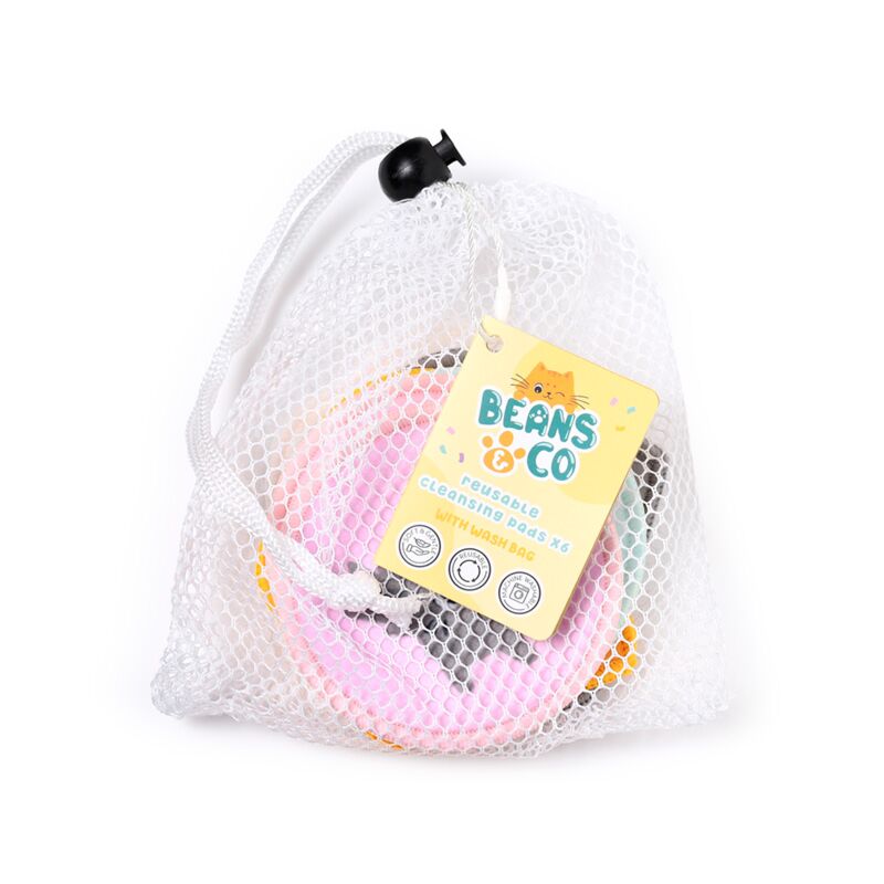 Reusable Cleansing Pads Set of 6 - Beans & Co Cats image 2
