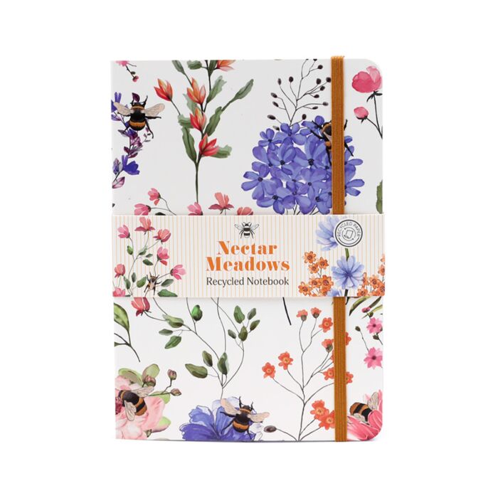 Recycled Paper A5 Lined Notebook with Elastic - Nectar Meadows image 0