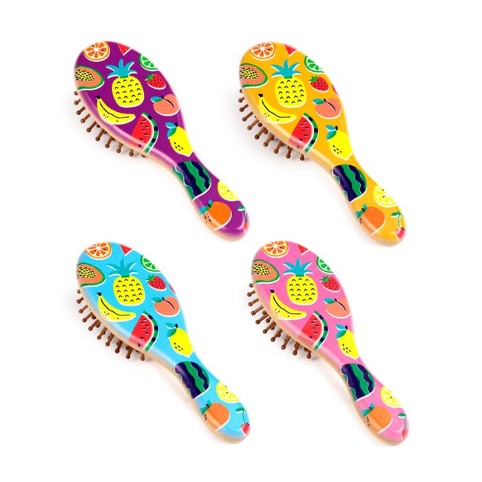 Bamboo Hair Brush - Summer Fruits image 2