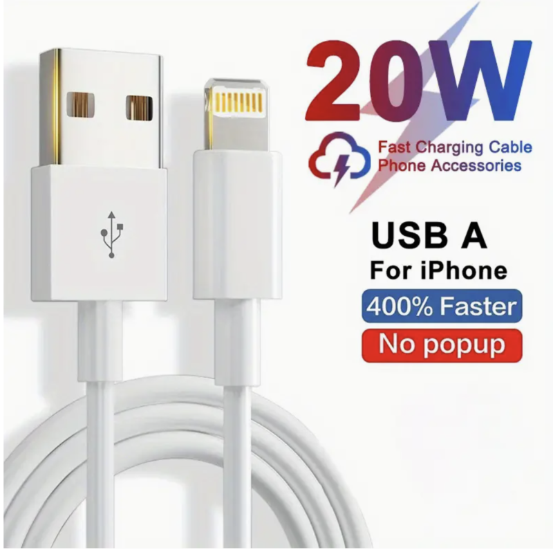 Lightning to USB-A Charging Cable – Fast Charging & Data Sync for iPhone, iPad, iPod image 1