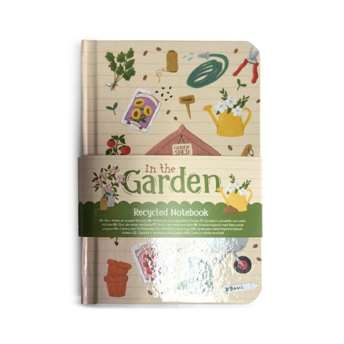 Recycled Paper A6 Lined Notebook - In the Garden image 1