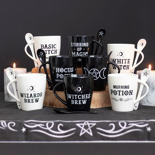 Witch and Wizard Couples Mug and Spoon Set image 1
