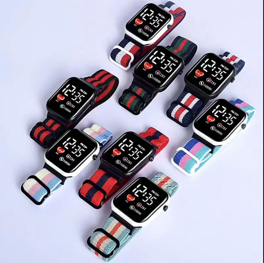 2024 OEM New Arrival Nylon Straps Elastic Band Sports Watch Elastic Belt Bracelet Wristwatch Luxury Electronic Digital Watch image 3