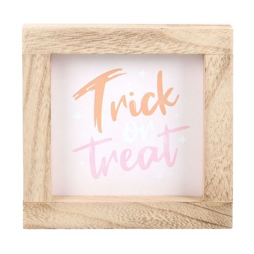 Pink Trick or Treat Wooden Frame Sign image 3