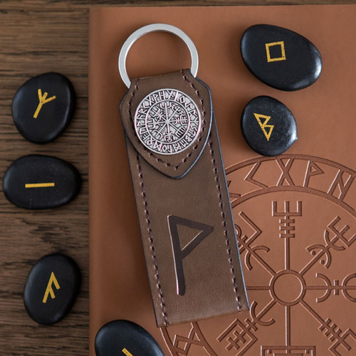 Joy Viking Rune Faux Leather Keyring image 0