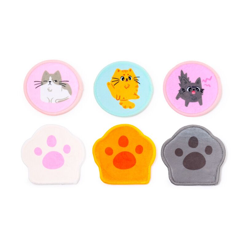 Reusable Cleansing Pads Set of 6 - Beans & Co Cats image 3