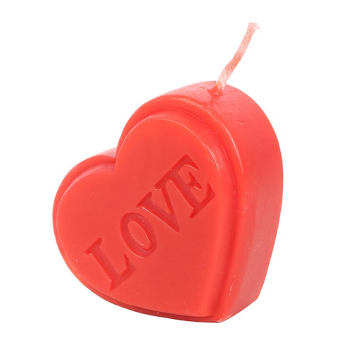 Red Love Heart Shaped Valentine's Day Candle image 2