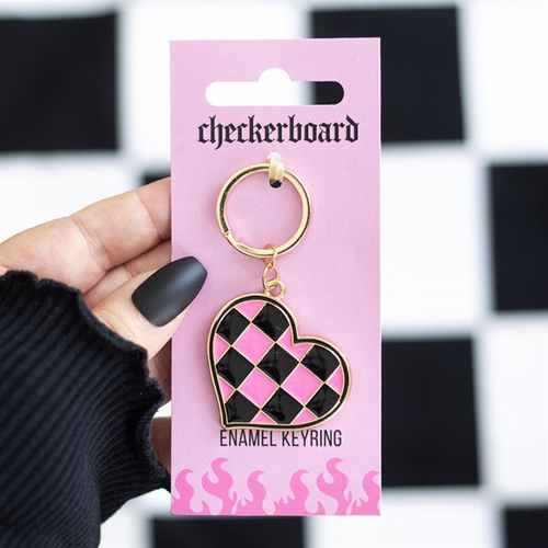 Checkerboard Heart Keyring image 4