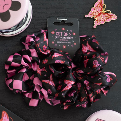 Set of 2 Rebel Butterfly and Checkerboard Hair Scrunchies image 3