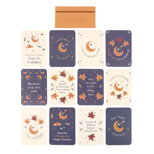 Autumn Magic Affirmation Cards with Wooden Stand image 1