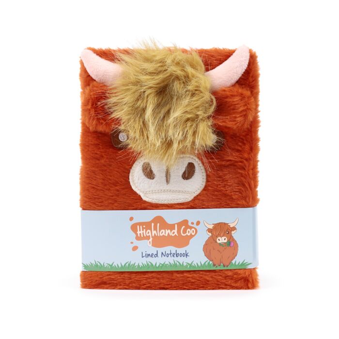 Plush A5 Notebook - Highland Coo Cow image 0