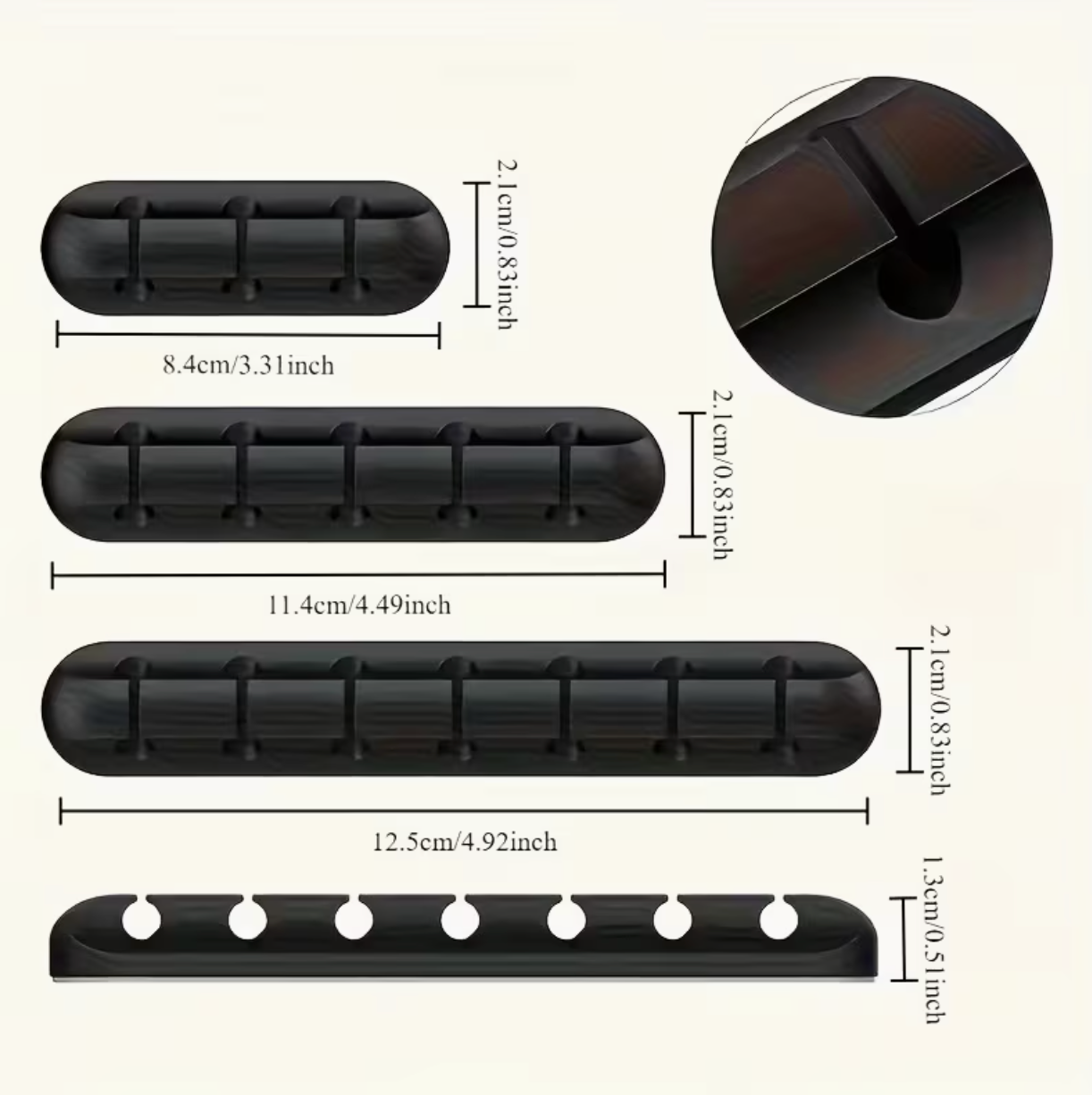 Hole USB Cord Management Box with Clips | Desk, Car, Home & Office Cable Storage image 2