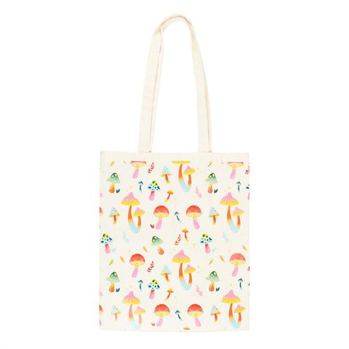 Funky Fungi Mushroom Print Polycotton Tote Bag image 0