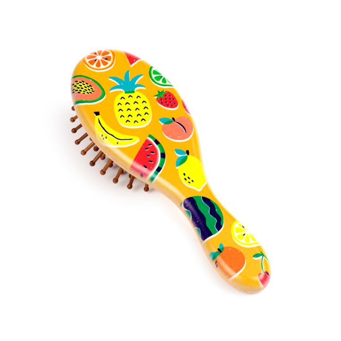 Bamboo Hair Brush - Summer Fruits image 1