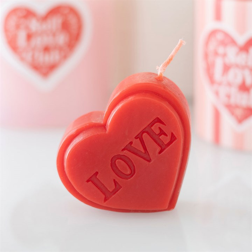 Red Love Heart Shaped Valentine's Day Candle image 3