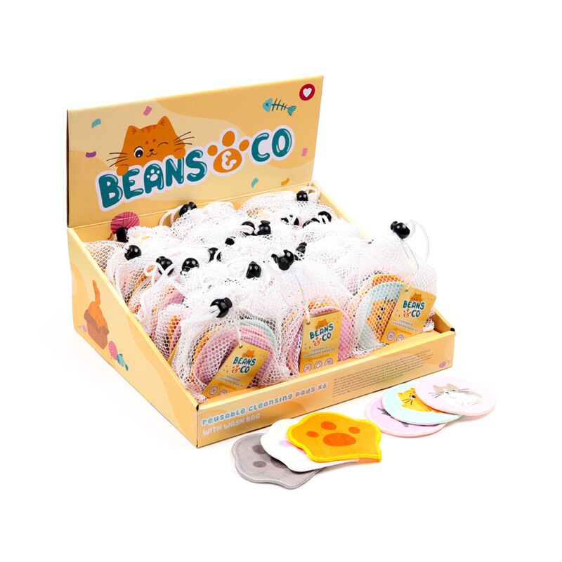 Reusable Cleansing Pads Set of 6 - Beans & Co Cats image 0