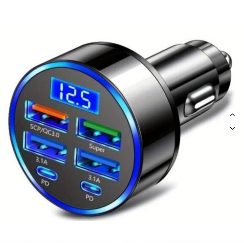 100W 6-in-1 Multi-Port Car Charger image 0