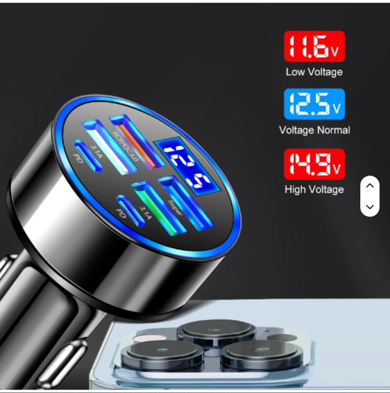 100W 6-in-1 Multi-Port Car Charger image 2