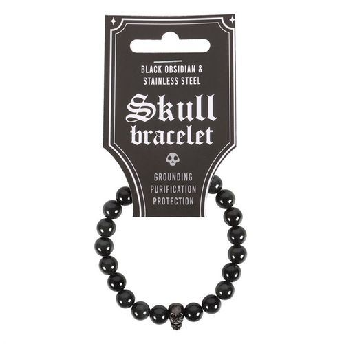 Black Obsidian Skull Bracelet image 3