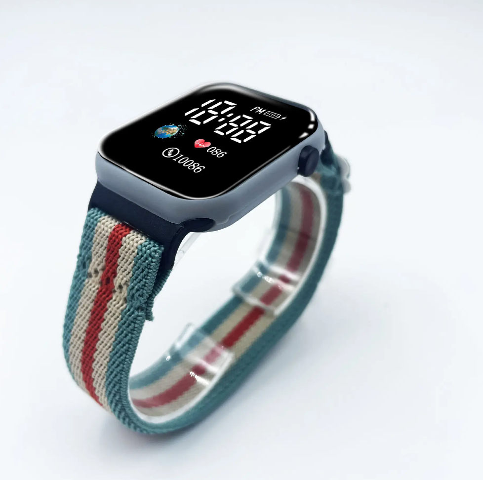 2024 OEM New Arrival Nylon Straps Elastic Band Sports Watch Elastic Belt Bracelet Wristwatch Luxury Electronic Digital Watch image 4