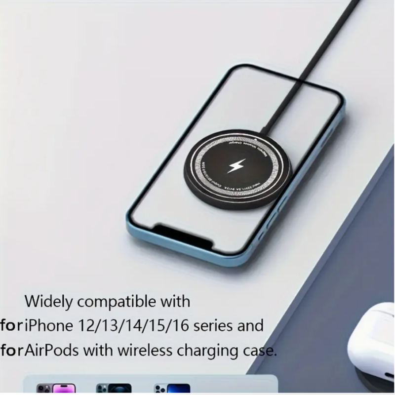 15W Fast-Charging Magnetic Wireless Charger Pad image 2