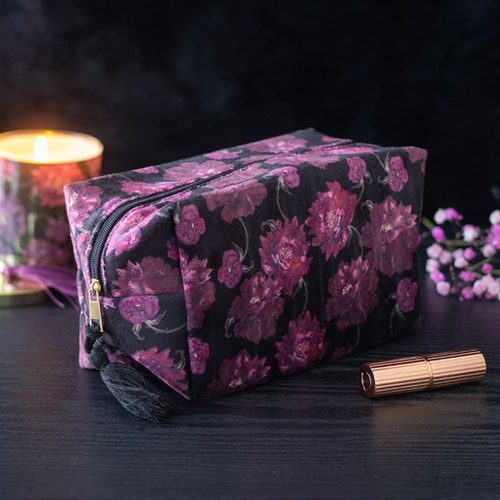 Dark Romance Floral Print Makeup Bag image 3