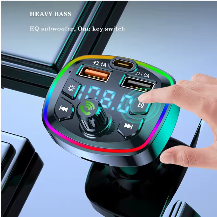 Car Bluetooth 5.0 FM Transmitter Wireless Adapter Mic Audio Receiver Auto MP3 Player image 0