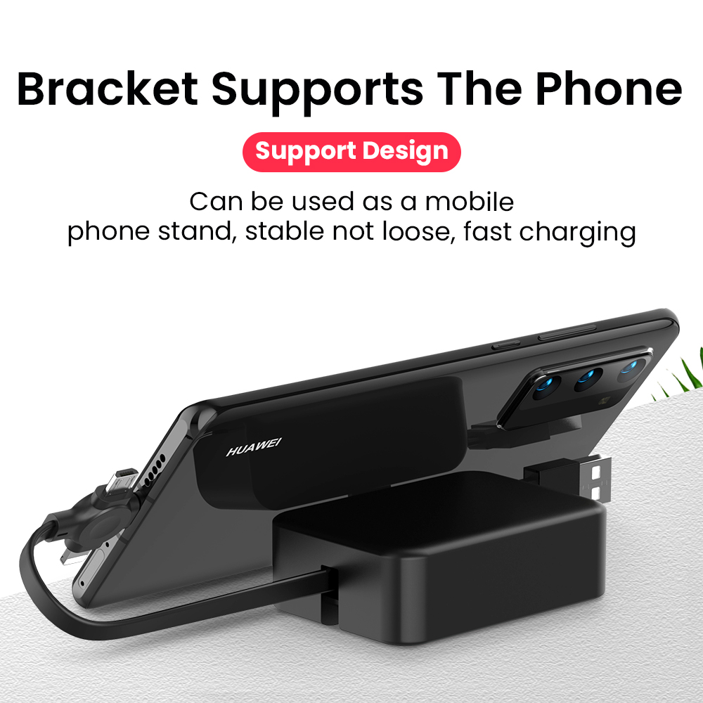 4 In 1 Retractable USB Cable Creative Macaron Type C Micro Cable For I Phone With Phone Stand Charging Data Cable Line Storage Box SPU: CJSJ1040798 image 3