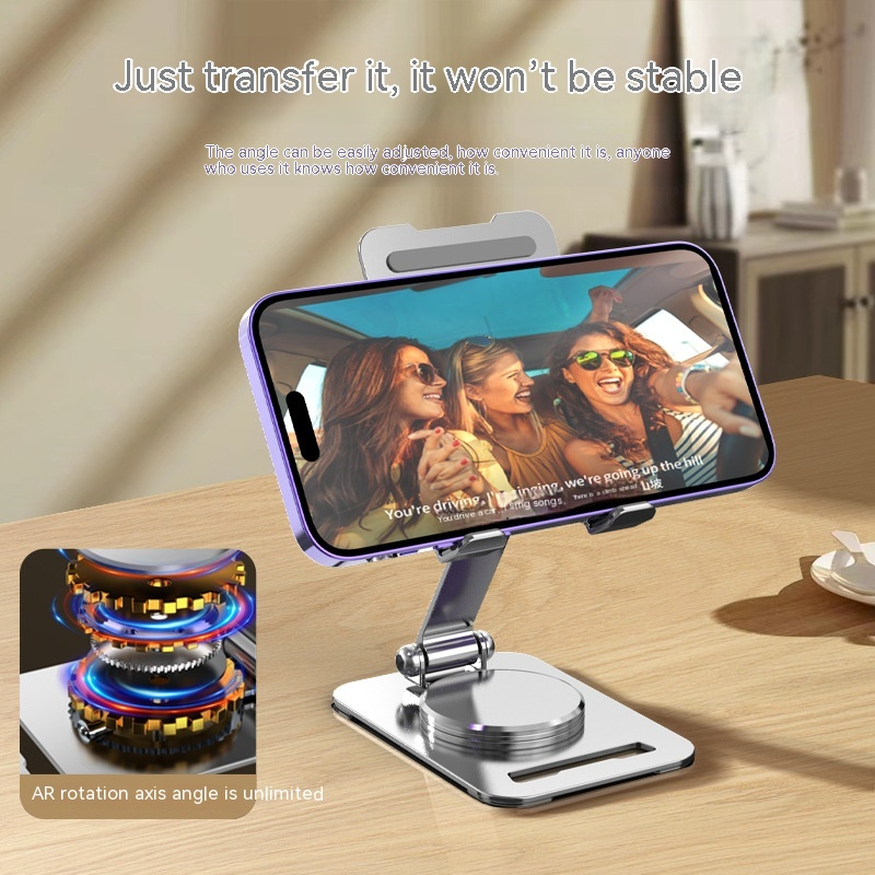 360 Degrees Rotate Metal Desk Mobile Phone Holder Stand image 1