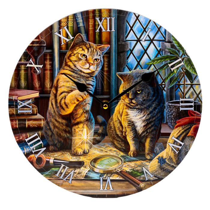 Wall Clock - Lisa Parker Purrlock Holmes Cat image 1