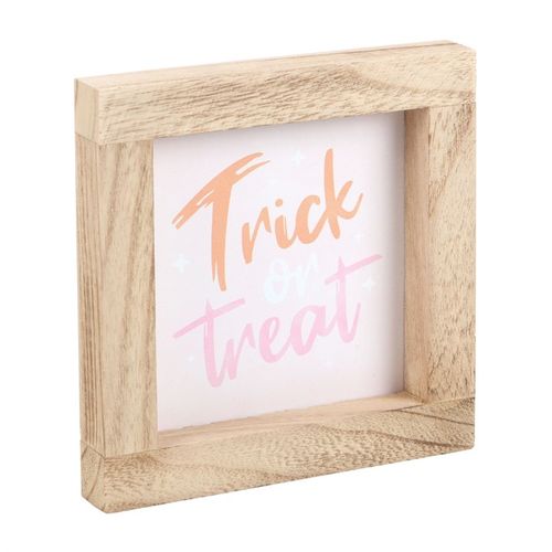 Pink Trick or Treat Wooden Frame Sign image 2