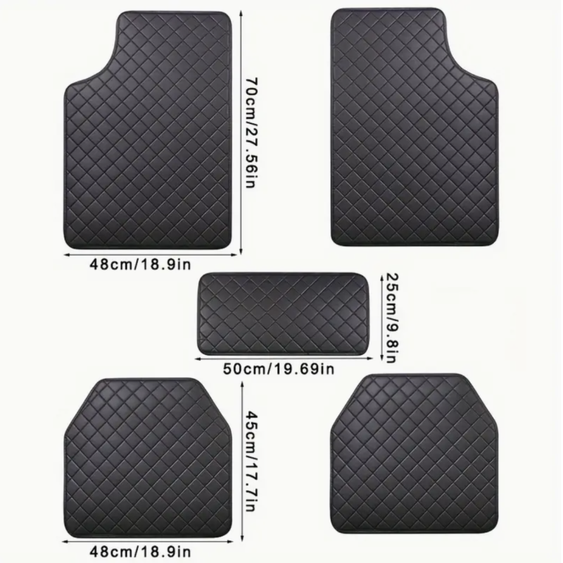 5pcs Car Floor Mats – Universal Fit for Front & Rear Seats image 2
