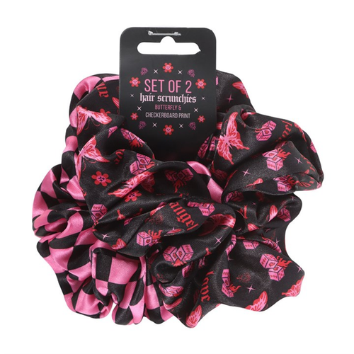 Set of 2 Rebel Butterfly and Checkerboard Hair Scrunchies image 2