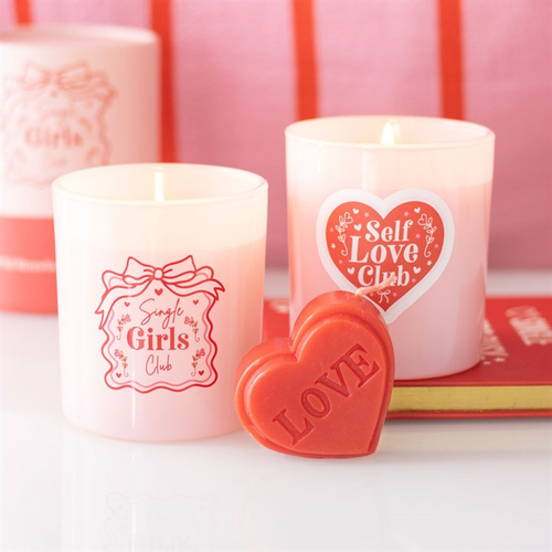 Red Love Heart Shaped Valentine's Day Candle image 0