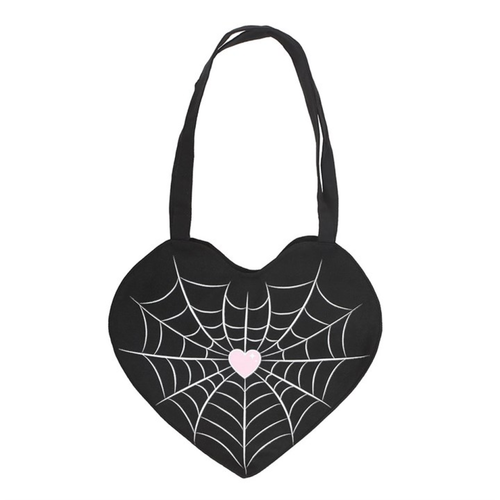 Spiderweb Heart Satin Tote Bag image 3