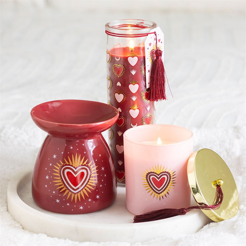 Sacred Heart Print Black Fig Tube Candle image 0