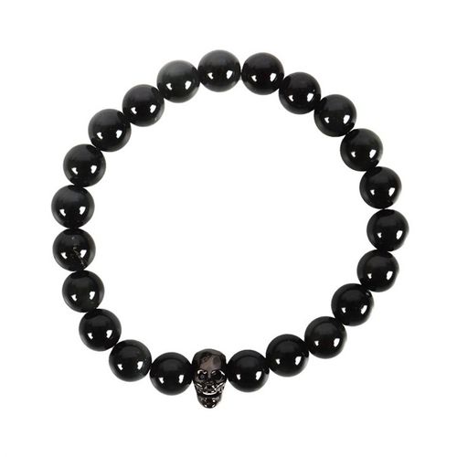 Black Obsidian Skull Bracelet image 2