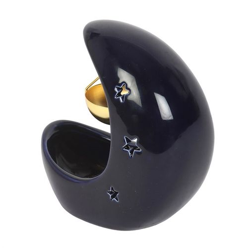 Blue Crescent Moon Hanging Oil Burner image 1