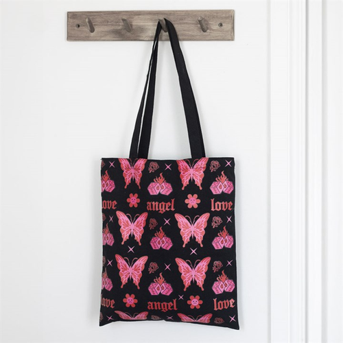 Flaming Butterfly Print Polycotton Tote Bag image 0